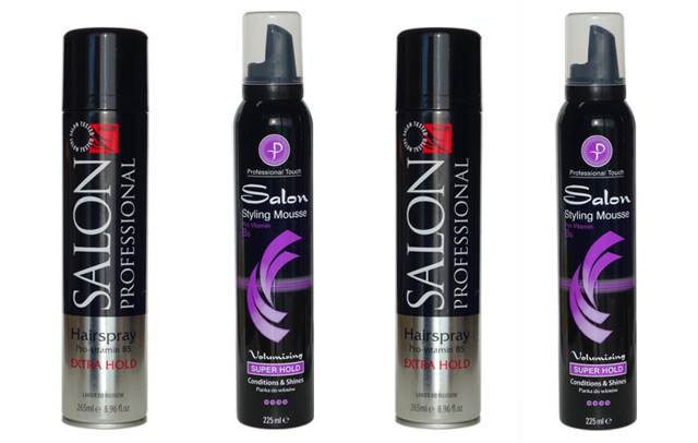 Professional Touch and Salon Professional harisprays and mousses